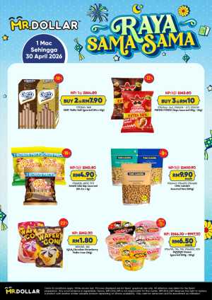 Raya Sama-Sama Specials at MR.DOLLAR Malaysia | Ends 30 April flyer cover