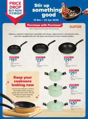 Supor Singapore 60% Off Cookware | Ends 22 Apr flyer cover