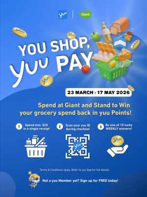 Giant Singapore Yuu Points Contest | Ends 17 May flyer cover