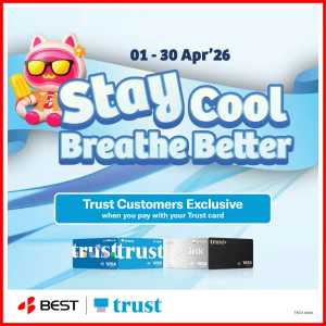 BEST Denki Singapore Trust Card Offer | Ends 30 Apr flyer cover