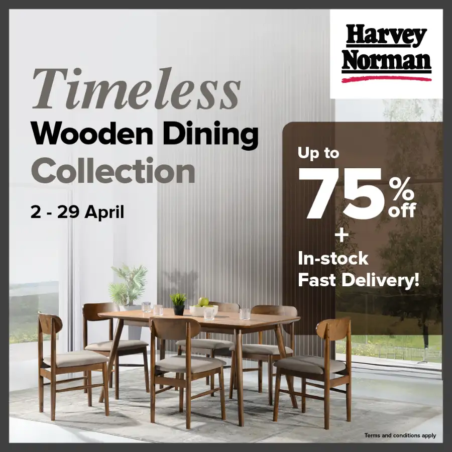 Harvey Norman Malaysia Wooden Dining Sale | Ends 29 Apr page 1
