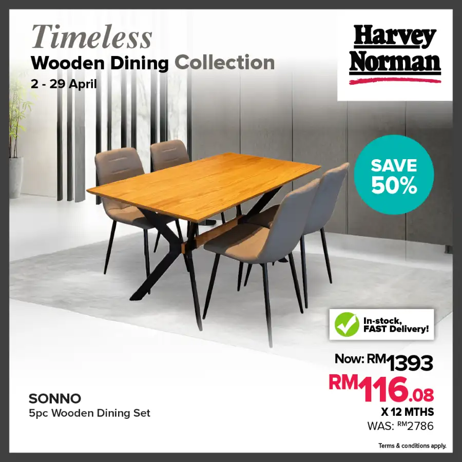 Harvey Norman Malaysia Wooden Dining Sale | Ends 29 Apr page 2