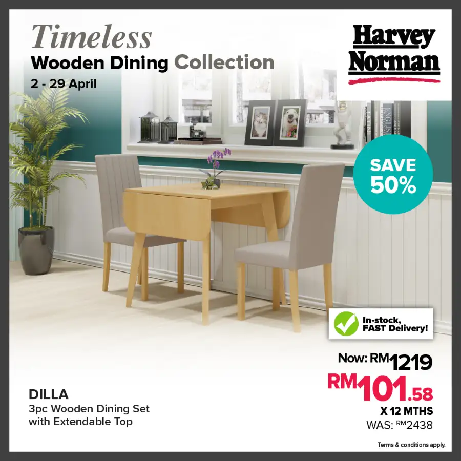 Harvey Norman Malaysia Wooden Dining Sale | Ends 29 Apr page 5