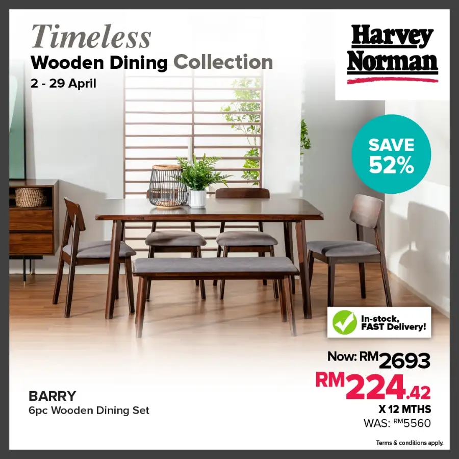 Harvey Norman Malaysia Wooden Dining Sale | Ends 29 Apr page 6