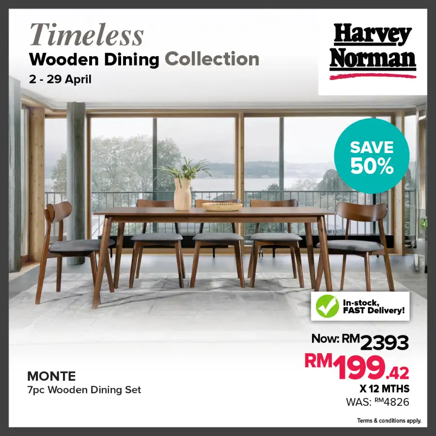 Harvey Norman Malaysia Wooden Dining Sale | Ends 29 Apr page 7
