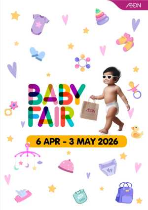 AEON Malaysia Baby Fair 2026 – Big Savings on Essentials flyer cover