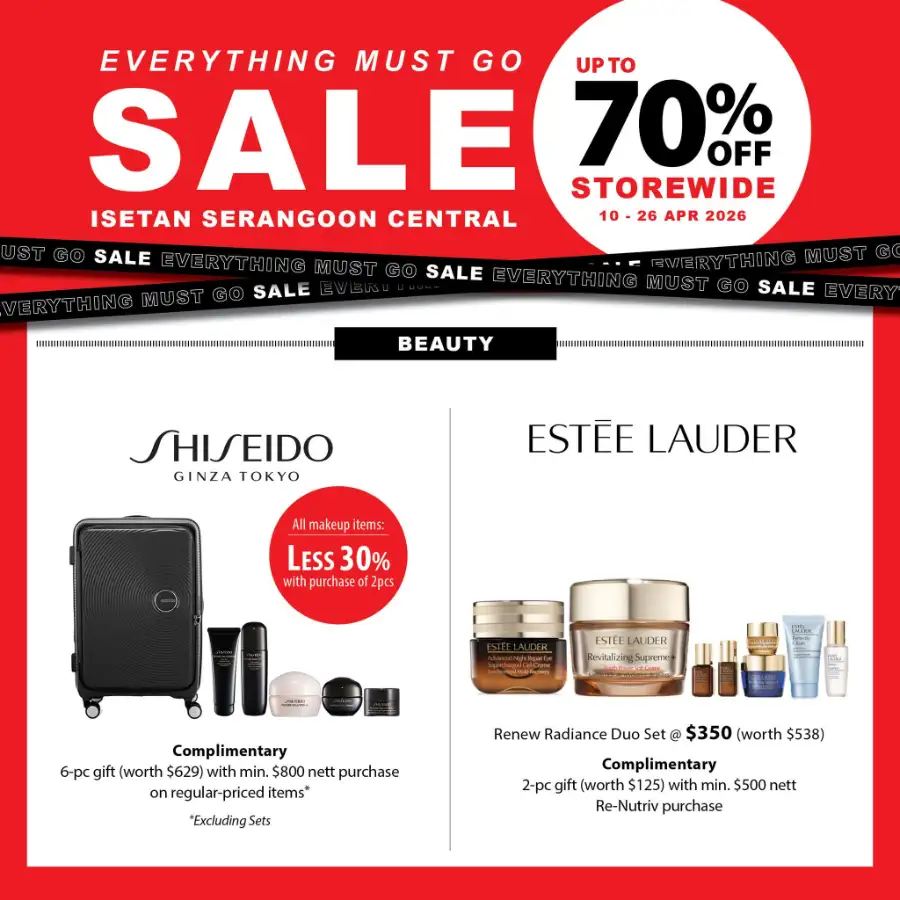 Isetan Serangoon Central: Everything Must Go Sale – Up to 70% Off page 1