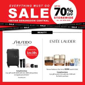 Isetan Serangoon Central: Everything Must Go Sale – Up to 70% Off flyer cover