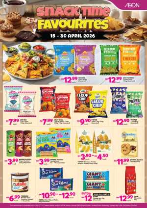 AEON Malaysia Snack Time Favourites | Ends 30 April flyer cover