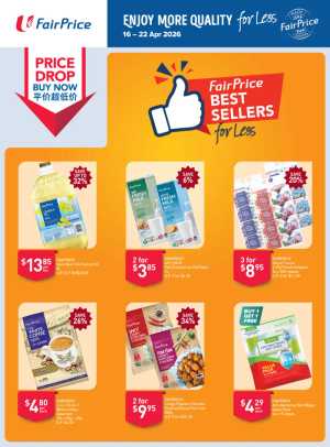 FairPrice Singapore Best Sellers For Less | Ends 22 Apr flyer cover