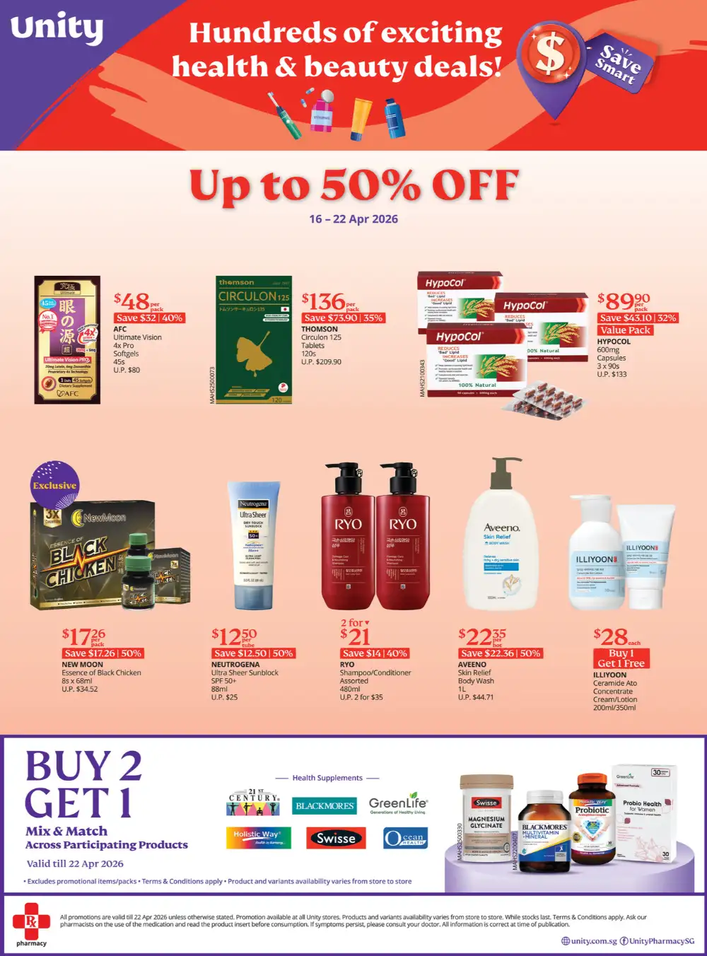 Unity Health & Beauty Deals | Up to 50% Off | Ends 22 Apr page 1