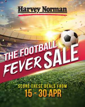 Harvey Norman Singapore Football Fever Sale: TV Deals & Cashback flyer cover