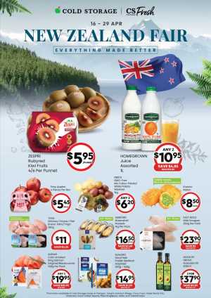 Cold Storage Singapore New Zealand Fair: Fresh Air-Flown Produce Deals flyer cover
