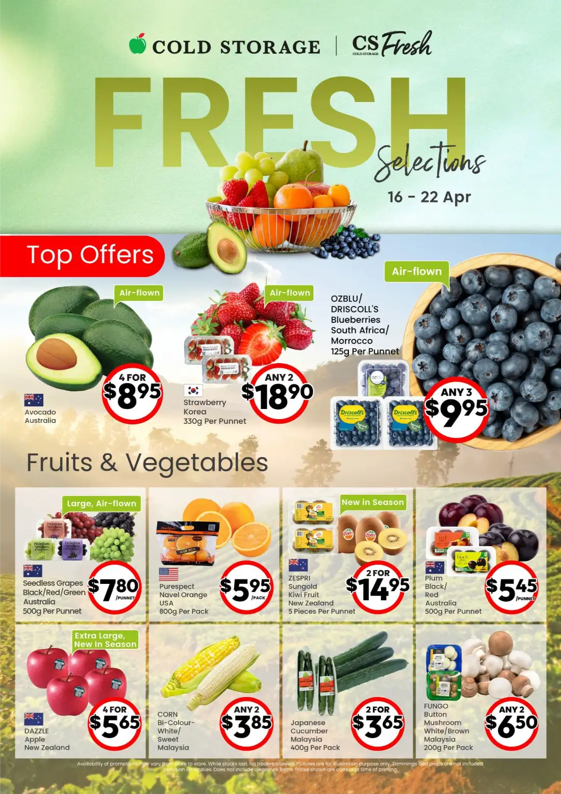 Cold Storage Singapore Fresh Selections: Air-Flown Fruits & Veg Deals page 1
