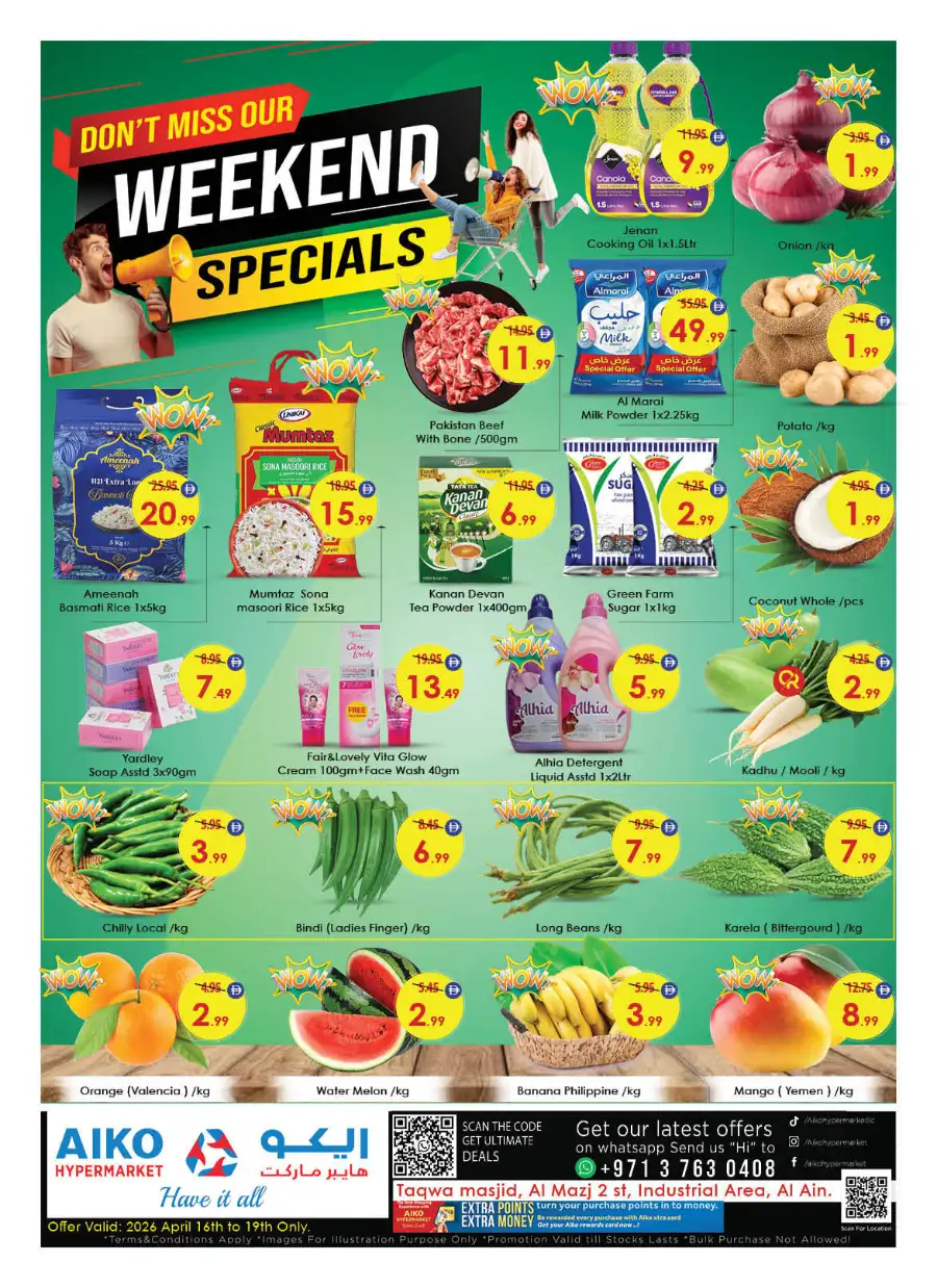 Aiko Hypermarket Al Ain | Weekend Specials & Deals April 16-19 page 1