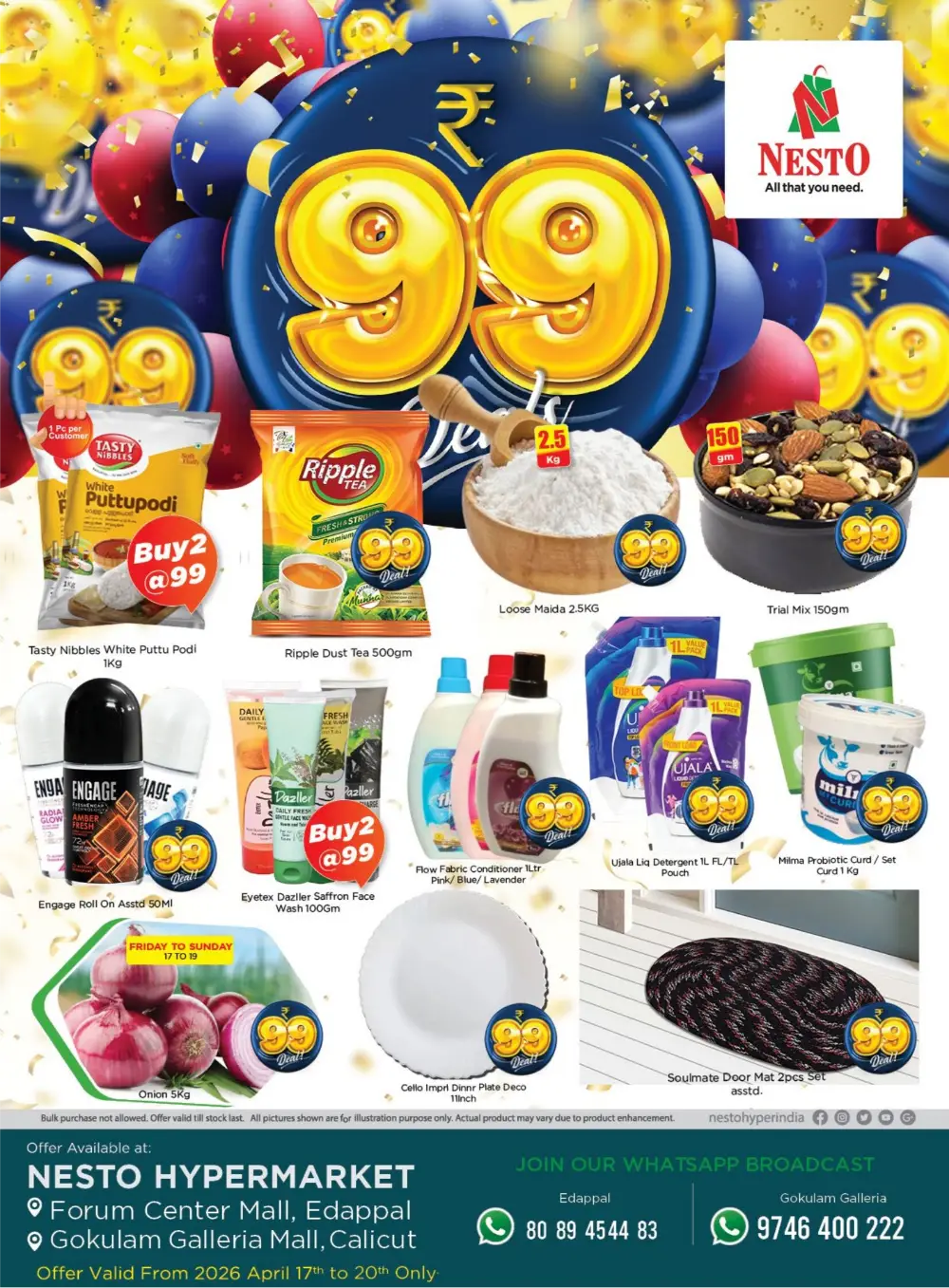 Nesto Hypermarket Edappal Forum Center Mall ₹99 Deals page 1
