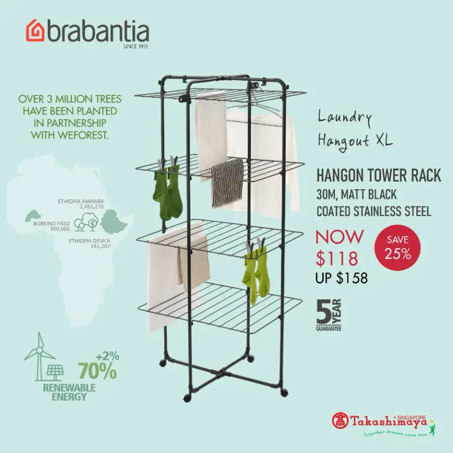 Brabantia Takashimaya: 25% Off Tower Rack page 1