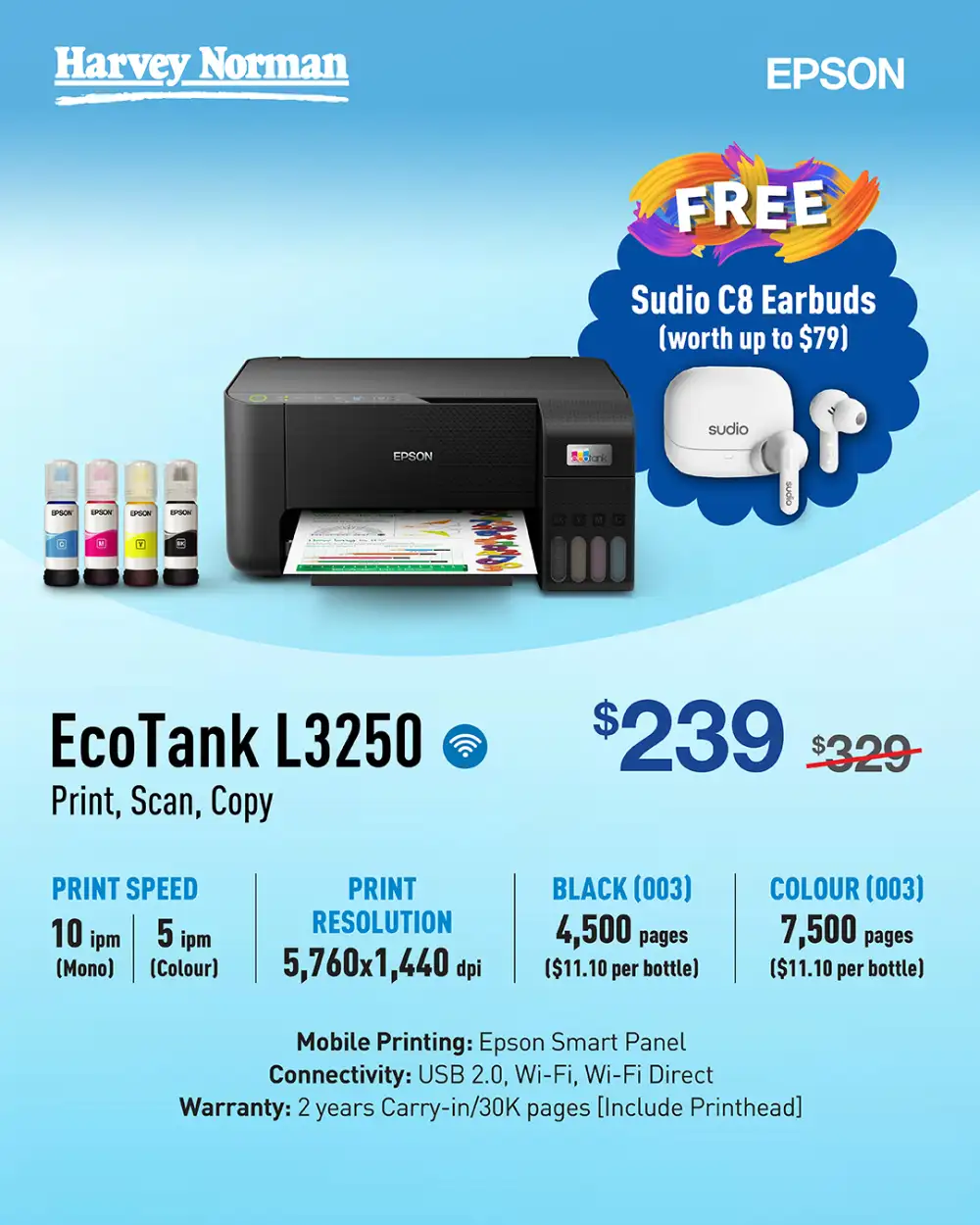 Epson SG Harvey Norman: Free Sudio C8 Earbuds page 2