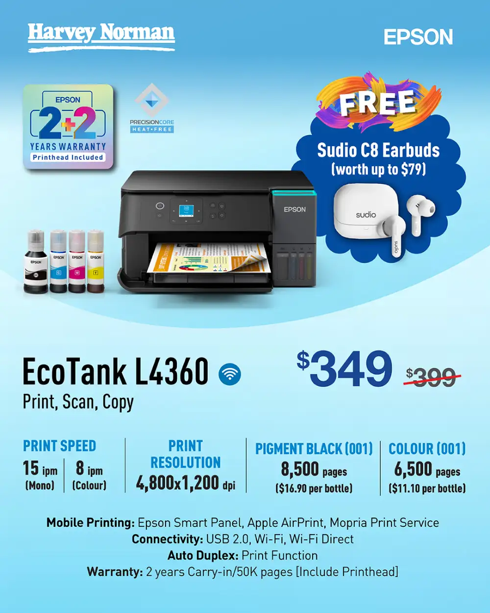 Epson SG Harvey Norman: Free Sudio C8 Earbuds page 3